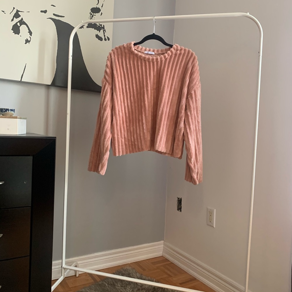 Velvet ribbed sweater
